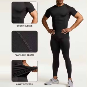 Camiseta Deportiva de Punto para Hombre, Manga Larga, Ajustada, Transpirable, de Secado Rápido, Antiarrugas, Ropa Deportiva al por Mayor - Product Image 4