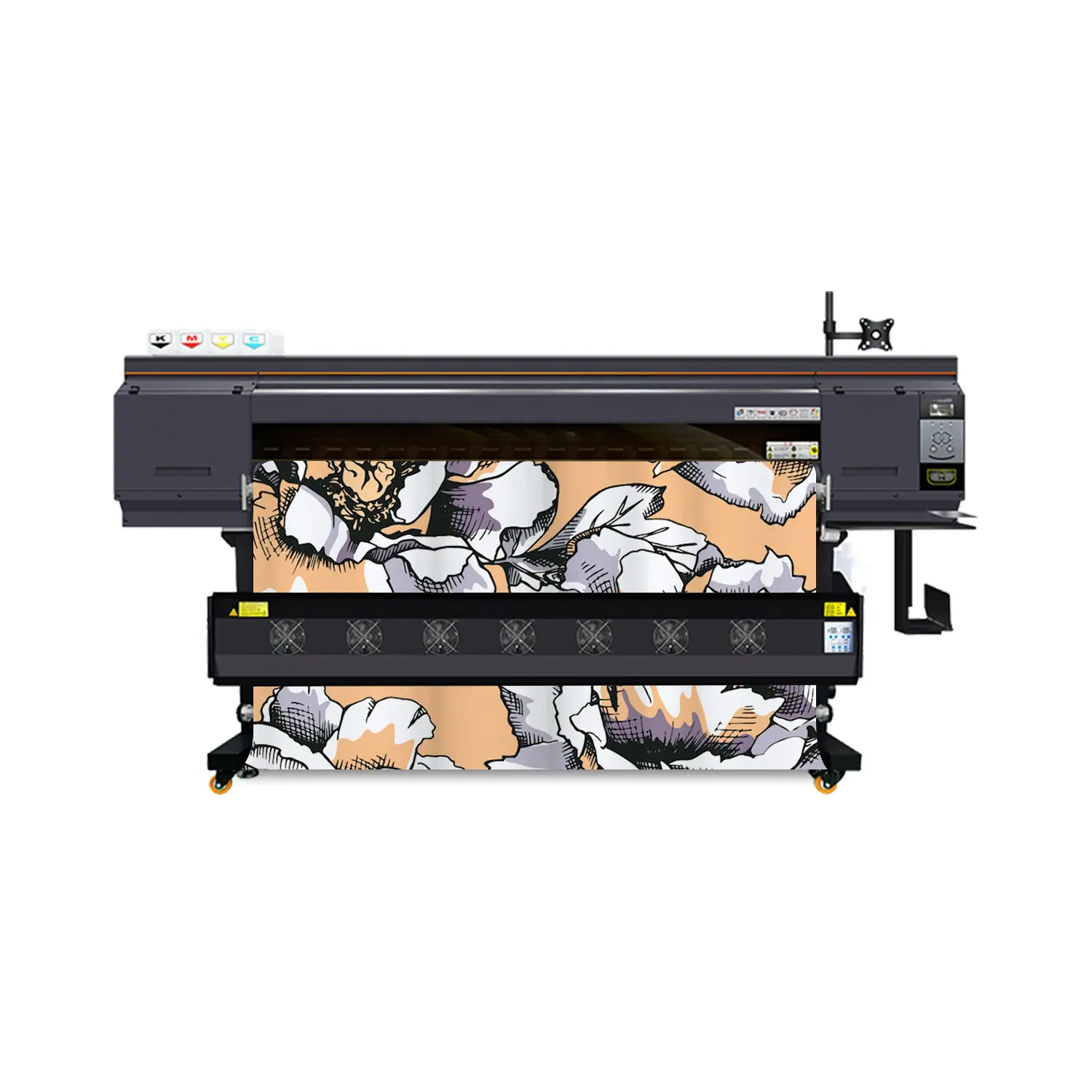 เครื่องพิมพ์ผ้าดิจิทัลความกว้าง1900เมตรเครื่องพิมพ์สีระเหิดย้อม4หัว