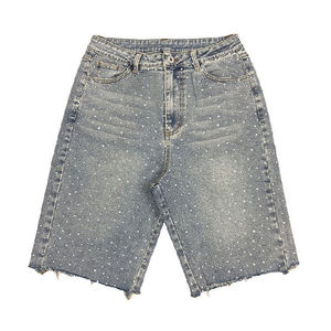 OEM Custom Summer <b>Stretch</b> Fashion Jean Shorts <b>Men</b> Wash Straight Loose Distressed Short Jeans Homme Vintage Fit <b>Men</b> Denim Shorts - Product Image 1