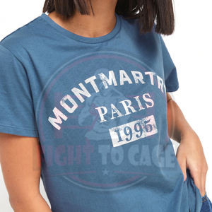 T-shirts graphiques vintage imprimés de haute qualité, personnalisés, bleu vieilli, pour l'été, en coton premium 100% pour hommes - Product Image 6