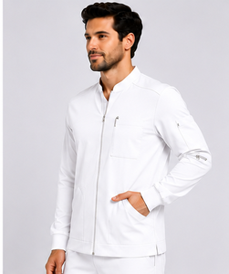 Blouse médicale grande taille pour homme, fermeture éclair intégrale, manches longues, uniforme d'hôpital, coupe confortable, tenue de travail pour médecins et infirmiers, logo personnalisé - Product Image 6