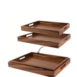 Bandeja de Servicio de Alta Calidad para Decoración del Hogar, Precio al por Mayor, Materiales Naturales, Bandeja de Madera Ecológica - Product Image 1
