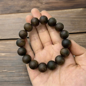 Pulseras de madera de agar de Vietnam con cuentas de 12-15mm Estilo vintage Accesorios perfumados cálidos sin aceite Buen precio - Product Image 1
