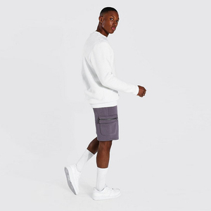 Nouveau short de jogging décontracté pour homme, bleu marine, 100 % coton, style streetwear d'été, avec poches cargo, teint uni, en promotion - Product Image 5