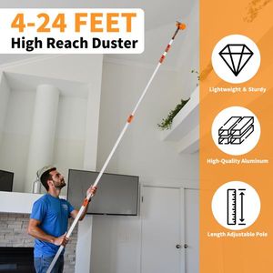 Kit di 4 Piumini in Microfibra da 7,3 m con Manico per Pulizia Polvere, Ideali per Esterni e Uso Domestico - Product Image 4