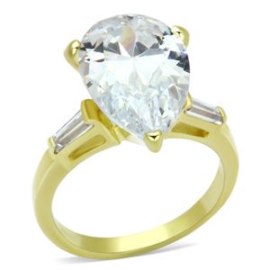 Anillo LOAS867 de Plata de Ley 925 con Circonitas Cúbicas Transparentes de Grado AAA, Categoría de Producto: Platos y Vajillas - Product Image 1