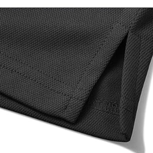 Polo de manga corta para hombre, negro, con cremallera de un cuarto, cuello con ribete, dobladillo con abertura, transpirable, para negocios, golf y uso casual - Product Image 5