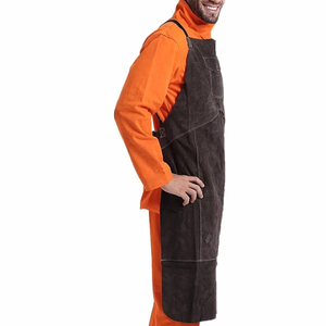 Delantales de soldadura de cuero formales tejidos, resistentes al fuego, con bolsillos, tamaño personalizado, de calidad económica, suministro de fábrica - Product Image 4