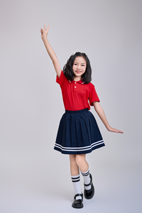 เสื้อโปโลสีแดงสำหรับเด็กนักเรียน FMF Unisex Primary School – ผลิตจากวัสดุผ้าถักโพลีเอสเตอร์สแปนเด็กซ์ 50D ที่ทนทาน ชุดนักเรียนเด็กที่สวมใส่สบาย - Product Image 3