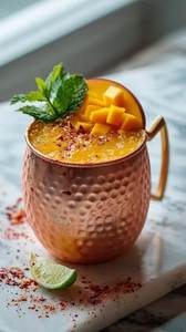 Hammered copper mug <b>set</b> granite waterfall <b>beverage</b> cups reusable premium cocktail mugs durable <b>serving</b> - Product Image 6
