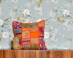 Cotton <b>Cushion</b> Cover Khambadia Patchwork Bohemian Style Handmade Eco-Friendly Decorative Home Products From Jaipur India - Product Image 3