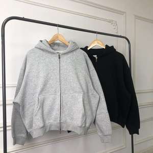 Sudaderas con Capucha de Corte Cuadrado y Hombros Caídos, 350 g/m², Talla Grande, con Cierre y Bordado Personalizado, Estilo Urbano para Hombre - Product Image 1