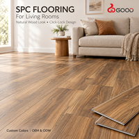 Revêtement de sol SPC à clic résidentiel et commercial, aspect bois, surface mate, imperméable, ignifuge, carrelage vinyle à âme rigide