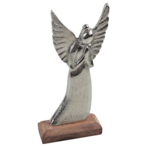 Décoration de Noël en aluminium, design ange en métal avec finition argentée, décoration pour la maison et les mariages festifs - Product Image 4