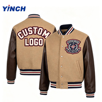 Veste de baseball confortable à prix raisonnable Layenne pour hommes, logo personnalisé, coupe ample, vestes varsity pour tenue quotidienne