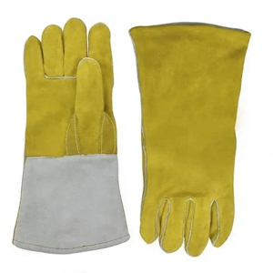 Gants de soudage en cuir de vachette renforcé, résistants à la chaleur et aux étincelles, équipement de protection individuelle industriel pour soudeurs - Product Image 5