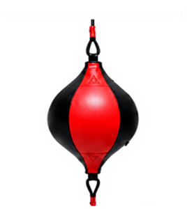 PROFIT SPORTS Sac de boxe double extrémité rouge et noir en PU, équipement d'entraînement durable pour la vitesse et la précision - Product Image 1