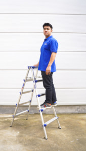 Portable Industrial Lightweight Aluminum Alloy 4-<b>Step</b> Folding <b>Step</b> <b>Ladder</b> 6FT Height 150kg Capacity Manual Lock Home Warehouse - Product Image 6