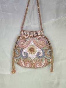 Bolso Potli de Lujo, Diseño Clásico, Estilo Casual, Bordado con Cuentas, Estilo Bollywood, Patrón Floral, Hecho a Mano, Exclusivo, con Perlas - Product Image 5