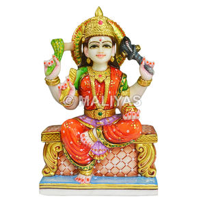 Ídolo de mármol de Ganga Devi |   Murti de la Diosa Ganga Hecho a Mano para Templo y Hogar – Maliyas - Product Image 1
