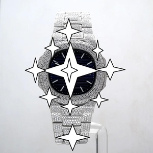 RUDRA JEWELS WATCHES นาฬิกาสแตนเลสสตีลสุดหรู โมอิสซาไนต์ กลไกจักรกล สปอร์ต สง่างาม วินเทจ คริสตัลทรงสี่เหลี่ยม - Product Image 1