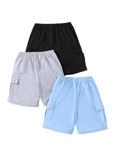 Set Boys Summer Sky Blue +Light Gray + Black +Three-Color Buckle Cotton Casual Joggers for Outdoor Hoodie Infant Fall Winter - Product Image 4