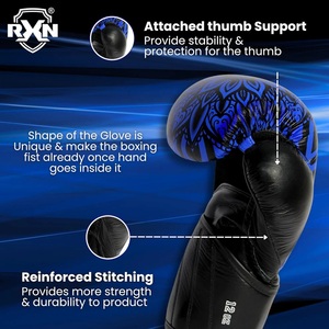 Gants de boxe en cuir véritable RXN Storm - (BG-22) - Product Image 2