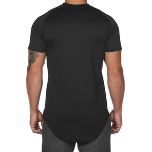 T-shirt de sport pour homme coupe ajustée personnalisée, 95% coton, décontracté, pour la gym et l'entraînement, à manches courtes, motif uni, tricoté, teint uni - Product Image 4