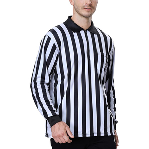 Camiseta de árbitro de fútbol y baloncesto para hombre de la mejor calidad, 100% poliéster, tejido de punto, corte ajustado, manga larga, camiseta deportiva para árbitro. - Product Image 4