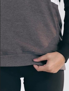 Sweat-shirt décontracté pour femme à blocs de couleur, à manches longues, avec fermeture éclair sur le devant, style automne, en mélange de coton tricoté, design respirant - Product Image 4