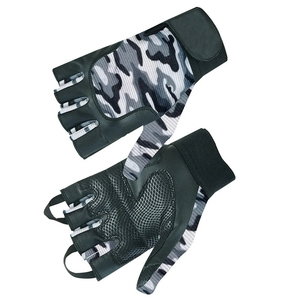 Guantes Deportivos de Medio Dedo Unisex, Negros, Grises, de Camuflaje, con Malla Transpirable y Correa para la Muñeca, para Levantamiento de Pesas - Product Image 6