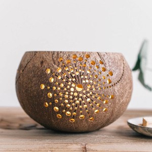 Coconut candle <b>tealight</b> <b>holders</b> crafted by hand <b>holder</b> stand for candles wedding table centerpieces - Product Image 1