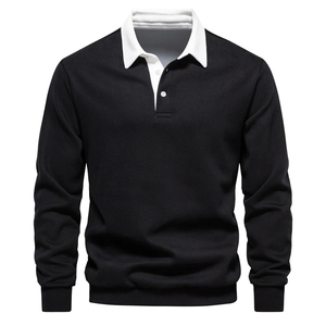 Full Sleeves Plus Size Men's for <b>Shirts</b> Contrast Turndown <b>Collar</b> Knitted Breathable Eco-Friendly Casual - Product Image 2