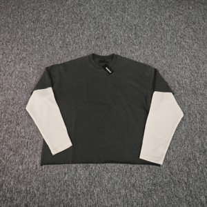 เสื้อยืดแขนยาวทรงโอเวอร์ไซส์สไตล์วินเทจสำหรับผู้ชาย ผ้าคอตตอน 100% แบบสองชั้น  ตกแต่งด้วยเทคนิค Acid Wash  แขนเสื้อแบบ Double Waffle  สามารถปรับแต่งได้ - Product Image 6
