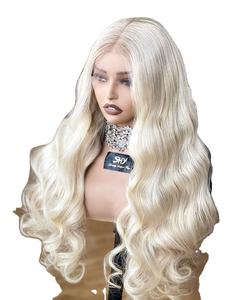 Peluca con malla frontal 13x4 de la mejor calidad, cabello virgen europeo de 22 pulgadas, línea de cabello prearrancada de densidad 180% transparente para encaje suizo - Product Image 2