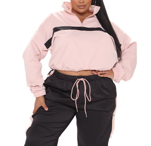 Ensemble veste et pantalon coupe-vent léger, respirant, imprimé sur mesure, pour femmes grandes tailles - Product Image 1