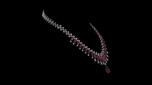 Collier élégant en argent sterling avec pendentif en diamant de laboratoire et rubis |   Ensemble de bijoux de mariage | Fabricant de bijoux de mariée - Product Image 2