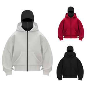 Sweat-shirt à capuche pour homme de haute qualité avec logo personnalisé, design masque facial, épaules tombantes, service OEM en gros - Product Image 1