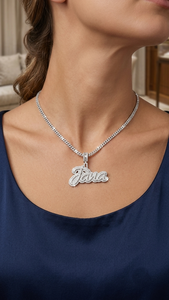 Custom Iced Out Name <b>Pendant</b> in <b>Solid</b> White <b>Gold</b> Hip Hop Diamond Letter <b>Pendant</b> Lab Grown Diamond Personalized Jewelry Gift - Product Image 3