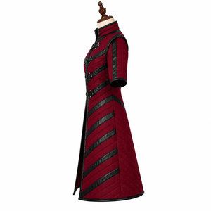 Manteau matelassé médiéval pour femme, best-seller, bordeaux, veste de guerrier fantastique, costume de cosplay LARP Renaissance - Product Image 3