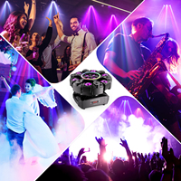 U`King - Luz Móvil de Cabeza con Seis Brazos LED RGBW de 150 W, Efecto de Luz Láser, Iluminación Estroboscópica DMX para Discoteca, DJ, Bar, Fiesta