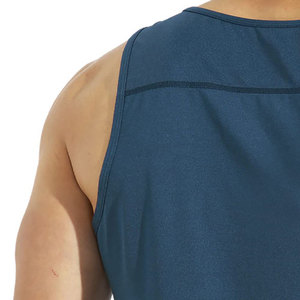 Débardeur pour homme en polyester tricoté respirant, couleur unie, col rond, vêtement décontracté - Product Image 4