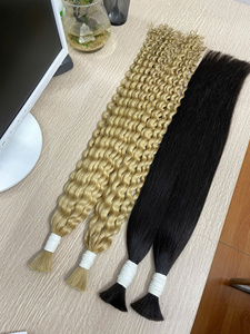 Extensions de cheveux humains vierges Remy bouclés blonds, haute qualité, sans produits chimiques, doux et brillants, tissage vietnamien - Product Image 1