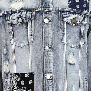 <b>Mens</b> Light Wash Denim <b>Jacket</b> With Ribbed Shoulder Detailing Slim Fit Casual Jean <b>Jacket</b> Wholesale - Product Image 5