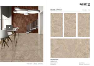 Azulejo de Porcelana Brillante con Aspecto de Mármol de Alta Calidad, 600x1200, Formato Grande, Superficie Pulida, para Paredes y Pisos, Interior y Exterior Moderno - Product Image 3
