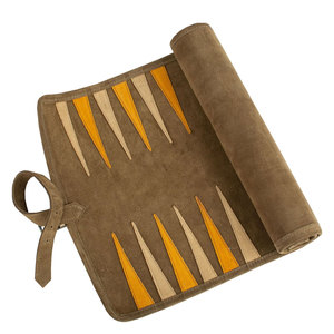 Estuche enrollable de cuero Salva pintado a mano para dados, plegable, con cierre de hebilla, diseño clásico rojo duradero para adultos, negro y blanco - Product Image 3