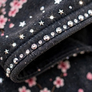 Custom Floral Print <b>Rhinestone</b> Hooded <b>Jacket</b> Streetwear Style Oversized Fit Unisex Spring Wear Y2K Letterman <b>Jacket</b> 100% Cotton - Product Image 3