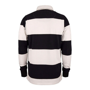 เสื้อโปโลแขนยาวลายทางถักคุณภาพพรีเมียมสำหรับผู้ชาย ดีไซน์หลายสีตัดต่อสไตล์ลำลองแบบรักบี้ - Product Image 6