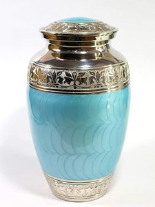 Urne funéraire décorative élégante fabriquée par un fabricant fiable, en métal de qualité supérieure, pour le stockage des cendres humaines d'un adulte. - Product Image 1