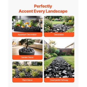Ciottoli Neri Lisci e Lucidi da 1-2 Pollici, 15 Libbre, per Decorazione Giardino, Paesaggistica e Pavimentazione - Product Image 6